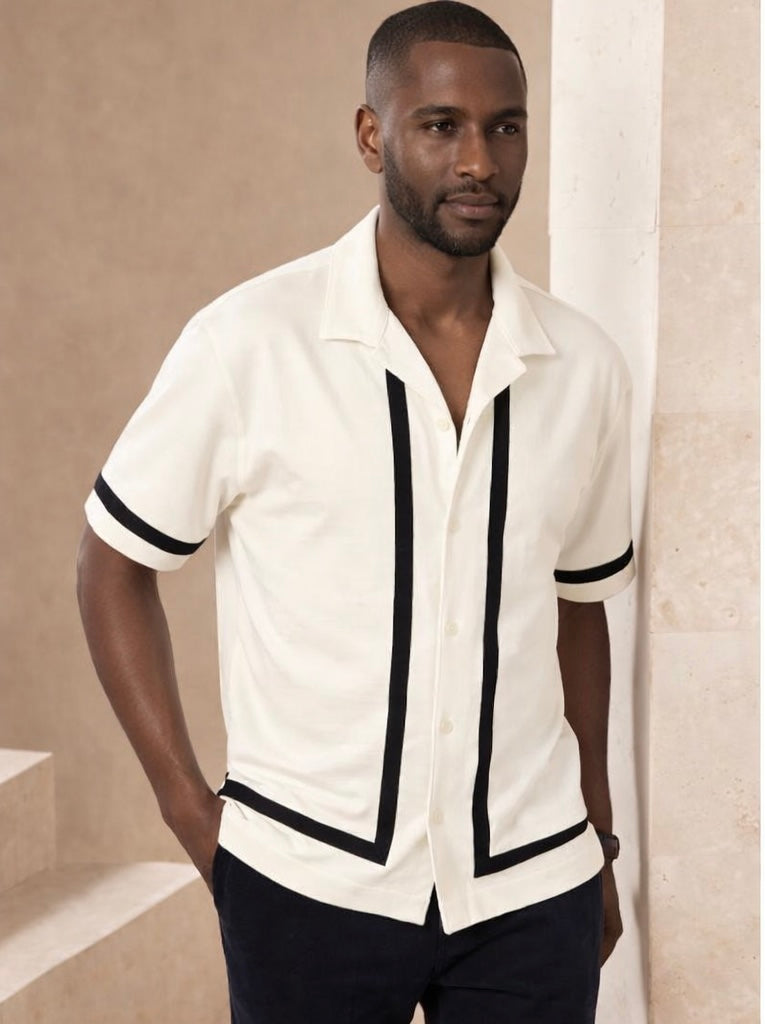 White Short Sleeve Linen Shirt