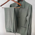 Green light weight unstructured jacket and pants 